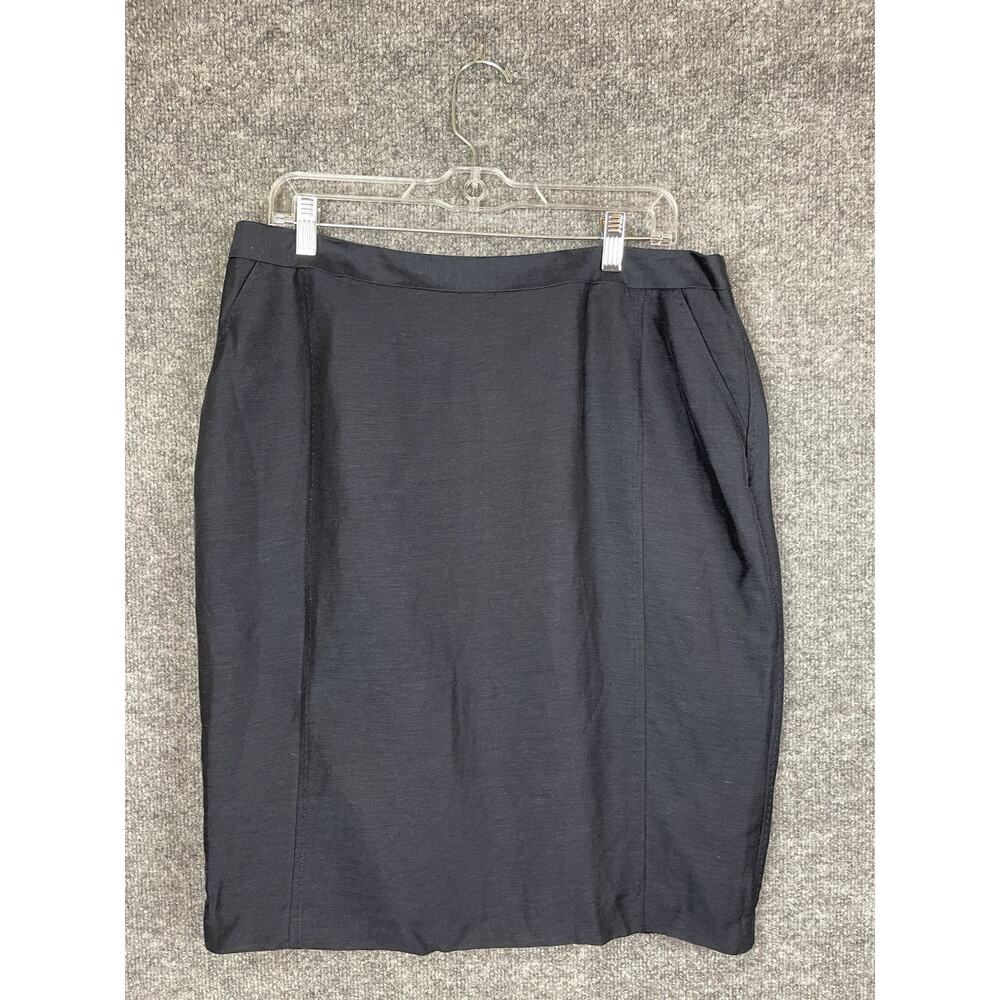Petite Sophisticate Pencil Skirt Size 14P Dark‎ Blue Pockets Lining Workwear